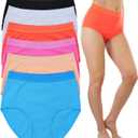Solid Bikini Underwear  7 pack colorful underwear (Large)