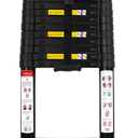 Telescoping Ladder with Hooks, 19 FT, Stabilizer & Wheels, Black