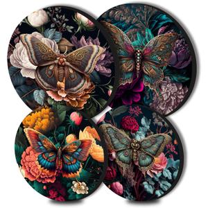 Butterfly Electric Stove Burner Covers, Set of 4 Round 8 Inches and 10 Inches, Gas Metal Cover, Cooktop Decorative, Home Decor, Kitchen Decor
