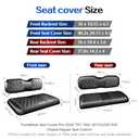 NOKINS 4PCS Golf Cart Diamond Seat Covers Kit,Front and Rear Seat Covers Fits for EZGO/Club Car/Yamaha Original Regular Seat Cushion, No Stapler (Black Stitching)