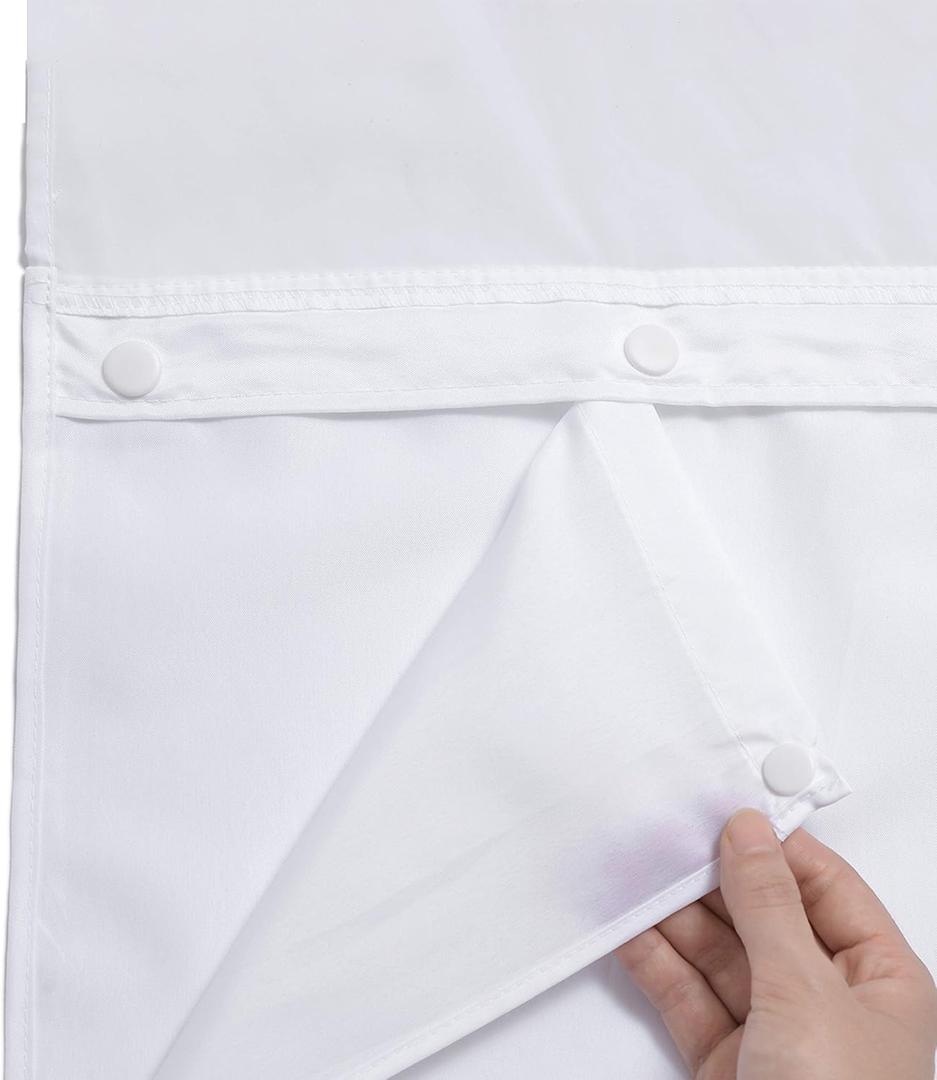 Conbo Mio 1 Pack Hotel Fabric Snap in Shower Curtain Liner Replacement Removable Water Repellent Liner for Bathroom Shower Curtain Liner 53W X 53H