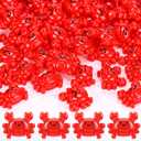Geelin 100 Pcs Mini Crab Figurine Tiny Resin Crab Realistic Ornament Decor for Fairy Gardens, Miniature Terrariums, Red Stuff Filling Gifts, Holiday Party Decorations, Tabletop Decor