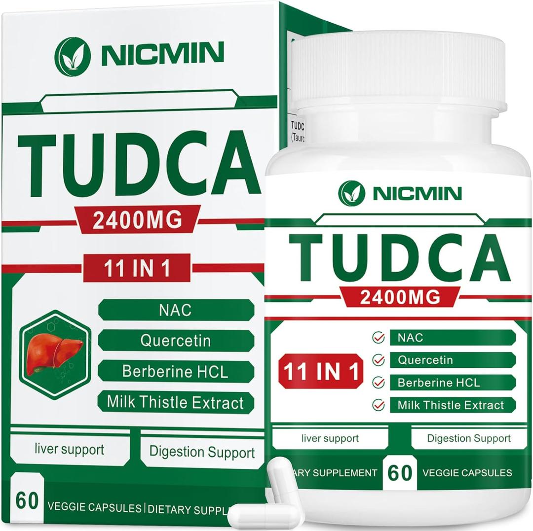 TUDCA Supplements 2400MG, Bile Salts Complex for Liver Detox & Gallbladder Cleanse, Anti-Aging for Men and Women, Digestive Health 60 Capsules