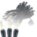 Novelty Lights 34 Feet 100 Bulbs Traditional Incandescent Mini Lights, Clear on Black Wire with 4" Spacing, Commercial Grade and UL Listed for Indoor/Outdoor Use, End-to-End Connectable