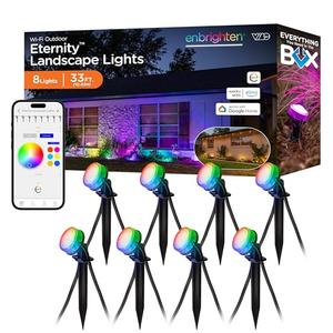 Enbrighten Vibe Eternity Landscape Lights, 33ft, 8 RGBWIC LEDs, Weatherproof, Perfect for Garden, Pathway, and Home Exterior Lighting, Smart App Control, Compatible with Alexa, Google Home, 83789