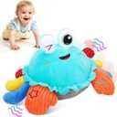 Baby Toys 1 Year Old 6-12 Month Tummy Time Toys Crawling Crab Musical Dancing Walking Moving Bouncing Learning Sensory Toys for 1-3 Year Old Boy & Girl