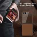 2 x ASAPDOS Genuine Leather Folio Magnetic Case for Motorola Razr 2025 Ultra [Compatible with MagSafe],Built-in Screen Protector and Thin Slim Protective Case Cover Brown