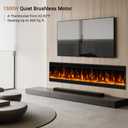 60 inch Electric Fireplace, 4.3" Ultra-Thin Electric Fireplace Inserts, Ultra-Narrow Frame, Wall Mounted and Recessed Fireplace, Log & Crystal, Touch Screen & Remote Control, 1500W