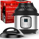 Instant Pot Duo Crisp 11-in-1 Air Fryer and Electric Pressure Cooker Combo with Multicooker Lids that Fries, Steams, Slow Cooks, Dehydrates,Free App With Over 800 Recipes, Black/Stainless Steel, 8QT