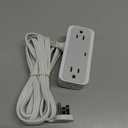 REALMADE 10 FT Flat Plug Extension Cord, 4 AC Outlets 4 USB Surge Protector Power Strip, 950 Joules Protection, Wall Mount Desk Charging for Home Office, White & Gray