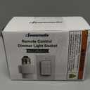 DEWENWILS Remote Control Light Socket with Dimmer, Wall Mounted Wireless Light Switch with 100FT Range & E26/E27 Socket, Wireless Light Bulbs Socket Switch for Closet, Garage, Basement, ETL Listed