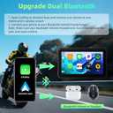 SIXTOP Motorcycle CarPlay Screen with Wireless Apple CarPlay Android Auto, 6 Inch IP68 Waterproof Touch Screen GPS Navigation for Motorbike Dual Bluetooth, Mirror Link, EQ, Siri Google Voice Control
