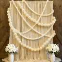 Whaline 120 Pcs White Beige Quick Link Balloons, Linking Balloons for Making Balloon Wall Arch Chains, Pearl Balloon for Wedding Birthday Bridal Baby Shower Graduation Party Decorations (6+10 inch)