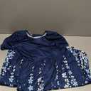 IN'VOLAND Womens Plus Size Summer Dress Short Sleeve Casual Mini Dresses Empire Waist T-Shirt Dress with Pockets (Blue). M Size