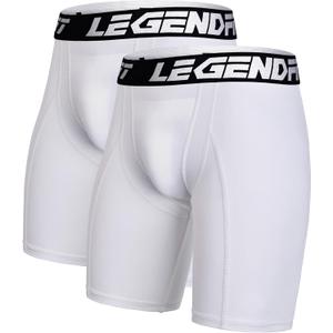 Youth Boys Baseball Compression Underwear w/Cup Pocket(NO Cup) Protective Athletic Shorts Football - 2 Pack (Large)