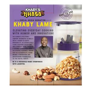 Khaby Lame Manual Nut Chopper Grinder, Easy to Use Crank, Dishwasher Safe, Includes Non-Skid Base