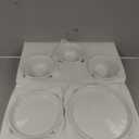 LE TAUCI Ceramic Plates and Bowls Set for 6, 18-Piece Ceramic Dinnerware Set, Farmhouse Dishes Set, Microwave & Dishwasher Safe, Stackable, 10" Dinner+8" Salad Plates+6" Bowls, White