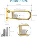 Toilet Grab Bar 24 Inch Gold, Munzong Handicap Grab Bars with Paper Holder