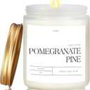 Pomegranate Pine Candles for Home Scented, 9oz Natural Soy Aromatherapy Non Toxic Candles with Essential Oil, Home Fragrance Stress Relief & Meditation Jar Candles Gifts for Women & Men
