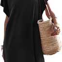 ANRABESS Women’s Summer T Shirt Dress 2025 Beach Vacation Travel Outfits Casual Simple Soft Mini Sundress Cover Up Clothes
 L