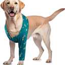 ROZKITCH Dog Sleeve to Prevent Licking for Front Right Left Leg, Pet Prevent Licking Wound Elbow Protector, Dog Recovery Suit Cone Collar Alternative for Sprain ACL CCL Arthritis Joint Care Zebra L (L(Chest Girth:21.2"-26.7"))