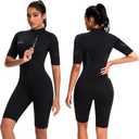 XUKER Mens Shorty Wetsuit Women, 3mm Diving Suit Front Zip Wetsuit Thermal Suit (Medium)