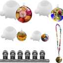 10 Pcs Sphere Resin Molds, Round Ball Epoxy Resin Molds with 6pcs Clip,3D Crystal Ball Silicone Mold for DIY Flower Preservation, Candle Making, Office and Home Decoration (Ball)