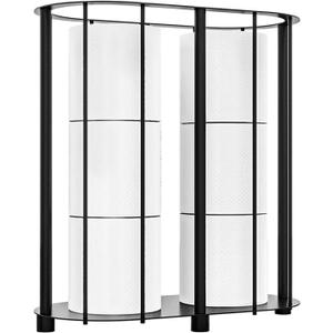 Metal Freestanding Toilet Paper Roll Holder with Raised Feet - Stores 6 Mega Rolls