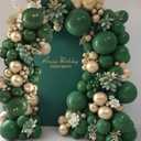 Green and Gold Balloon Garland Arch Kit, 117PCS Dark Green Metallic Gold Balloons for Emerald Forest Jungle Football Hunter Birthday Wedding Baby Shower Graduation Party Decorations