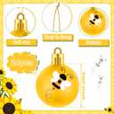 Barydat 24 Pcs 1.57 Inches Summer Sunflower Ornaments for Tree Hanging Bee Decorations Yellow Tree Decorations Themed Party Supplies for Spring Baby Shower Holiday Party(Bee Style)