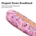 YISSION 1PC Stone Headband for Women Girls Non Slip Head Band Purple Jeweled Hairband Fashion Padded Headbands for Women Hair Accessories for Women Girls