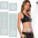 2 x Waterproof Castor Oil Patches Pack Wrap, 20 Pcs 5.9x5.9in (15x15cm) Clear Film, Self-Adhesive Organic Cotton Patch for Belly Button, Navel, Waist, Breast, Disposable for Liver Relief (No Oil Included)