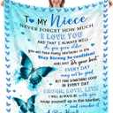 Niece Gifts from Auntie/Uncle, Gift for Niece from Aunt/Uncle, Birthday Graduation Gifts Ideas for Nieces Soft Throw Blanket 50"x 60"