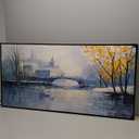 yiijeah Paintings Wall Decor - Wall Frames for Living Room Decorations Abstract Canvas Wall Art Blue and White Extra Large Artwork for Bedroom Office Home Decoration