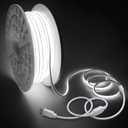 200FT COB Led Strip Lights Outdoor Plug in LED Rope Light for Outside Waterproof 1 Roll Bright White AC 110~120V High Voltage 288Leds/M 6000K 60M Flexible COB LED Light for Decor