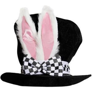Easter Bunny Ear Top Hat Rabbit Black Plush Hat for Halloween Cosplay