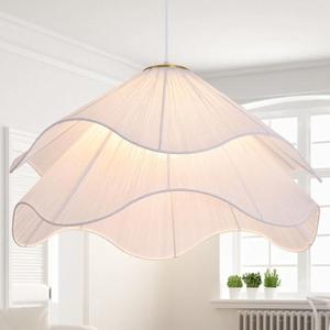 23.6" Extra Large Pendant Lights Kitchen Island, 1-Light Flower Chandelier Modern Petal Fabric Ceiling Hanging Lighting Fixture Decor for Dining Room, Bedroom, Living Room, Entryway, Foyer, Nursery, 23.6" W x 12.9" H