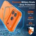 SUPFINE Magnetic for iPhone 17 Pro Max Case with Screen Protector (Compatible with MagSafe)(Military Grade Drop Protection) Translucent Matte Shockproof Phone Cover,Starry Orange