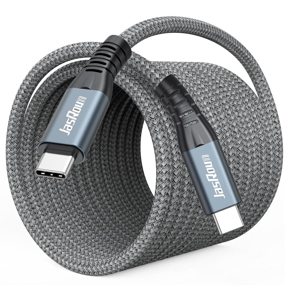 20ft USB C to USB C Cable Long, USB C 3.2 Gen 2 10Gbps High Speed Data Transfer & 240W Charging & 4K@60Hz Type C Monitor Cord Braided for Monitor Portable SSD Hub Docking Station Laptop Phone