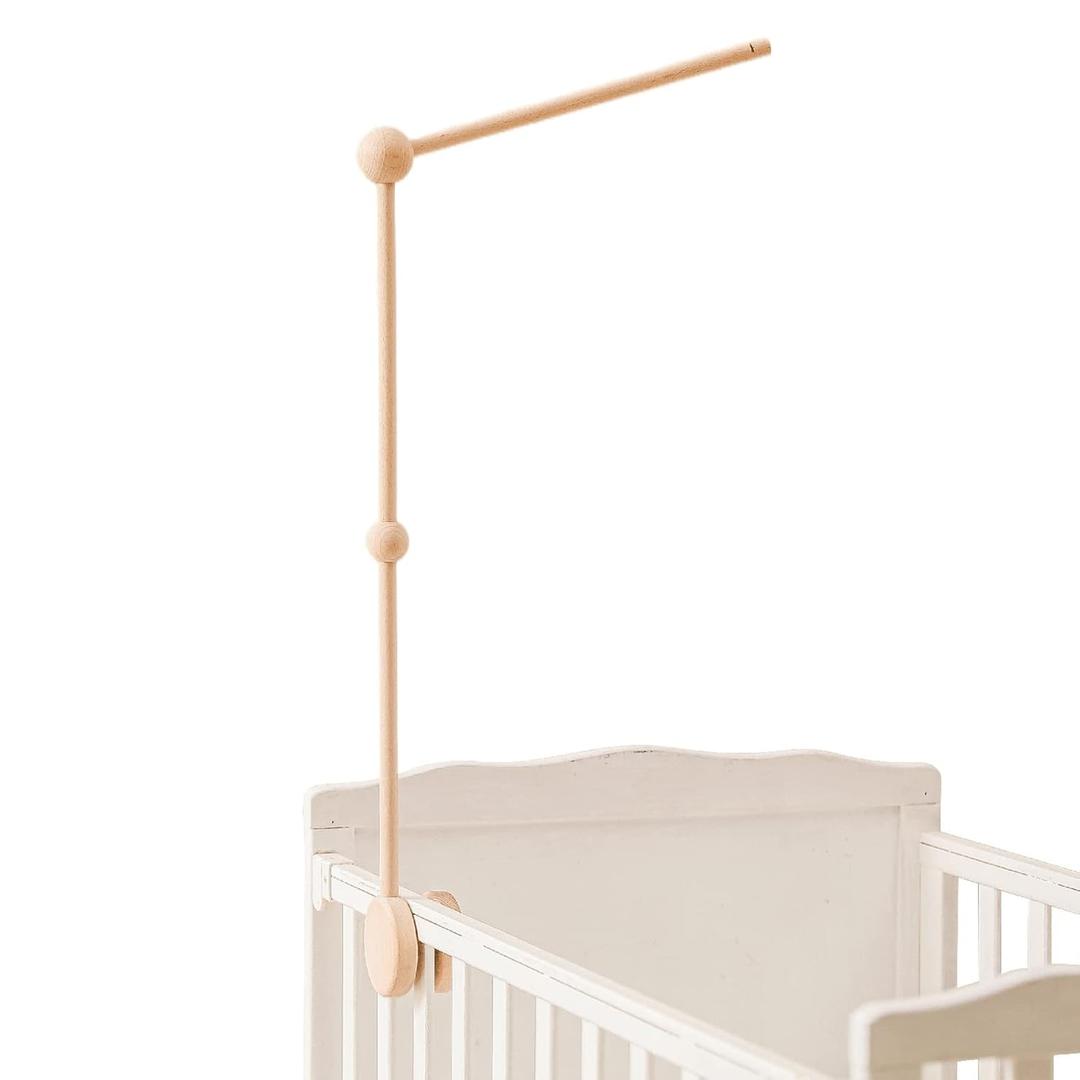 Crib Mobile Holder, HBM Wooden Mobile Arm & Hanger for Crib, Nursery Decor for Baby Girl Boy, 31in
