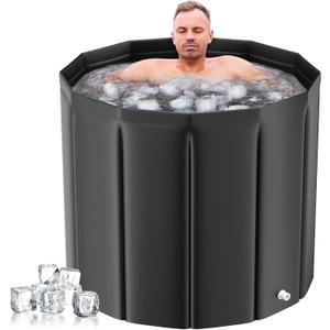 Ice Bath Tub Cold SPA INFLATABLE with inflatable cushion and Cover 30" x 26" ( Black )