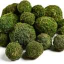 Usmola 18pcs Fake Moss Balls, 6pcs 3.2" Faux Green Balls + 12pcs 2" Artificial Moss Decorative Balls for Centerpiece Bowls (Fresh Green)