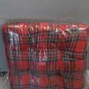 vctops Christmas Plaid Chair Pads with Ties Red and Green Scottish Tartan Dining Chair Cushions Soft Comfy Square Seat Pads (Red Green,16"x16")