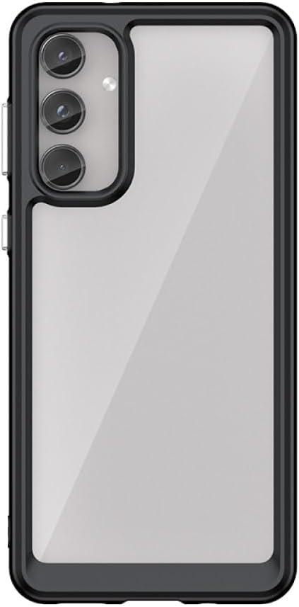 for Samsung Galaxy M55 Clear Case for Samsung M55 Cover Hard Translucent Soft Edge Phone Bumper for Samsung Galaxy M55,Black,for Samsung M55