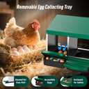 Chicken Nesting Boxes, Roll Away Nesting Box for Chickens 3 Compartment, Roll Out Egg Laying Boxes for Hens, Metal Nesting Box with Egg Collection Drawer & Protective Lid, Green