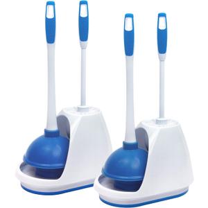 Mr. Clean Toilet Bowl Brush and Plunger Caddy Combo (Set of 2) (White)