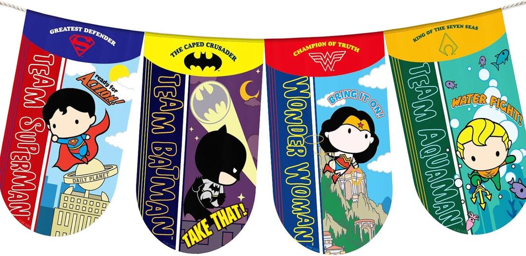 2 x 4-Pack Cartoon Banner Flag Set - 45x75cm Wall DecorOutdoor Decorative Hanging Flags for Room, Events, Party Decoration.