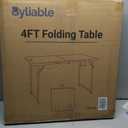 Byliable Folding Table 4 Foot Portable Heavy Duty Plastic Fold-in-Half Utility Table Small Indoor Outdoor Adjustable Height Folding with Carrying Handle, Camping and Party,White | Portable, Heavy Duty, Fold-in-Half, Indoor Outdoor, Adjustable Height, Folding