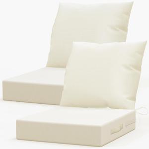 LAGRATY Outdoor Chair Cushions for Patio Furniture24" x 24" Deep Seat Cushions with Backrest for Couch Sofa Chair - Waterproof Fade-Resistant Patio Cushion (Set of 2,Beige)