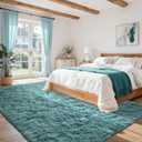 5x7 Rug for Living Room Teal Shag Area Rugs, Modern Plush Non-Slip Soft Carpets for Bedroom Kids Nursery Dorm Daycare Floor